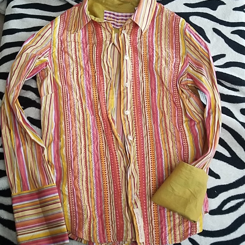 Striped button down shirt size small